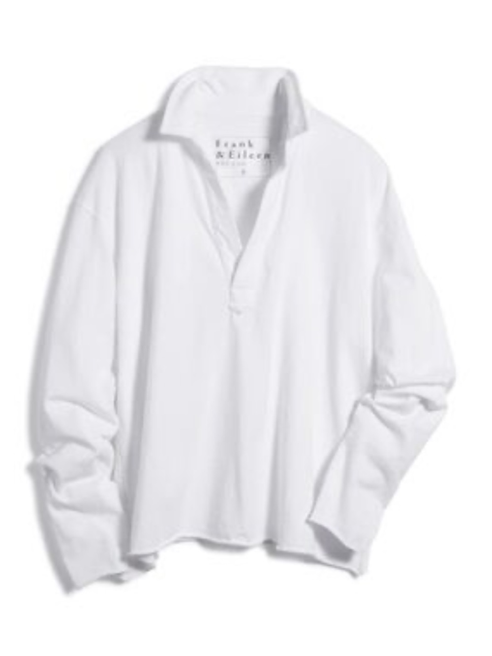 Frank & Eileen PATRICK Popover Henley White Long Sleeve Top XS